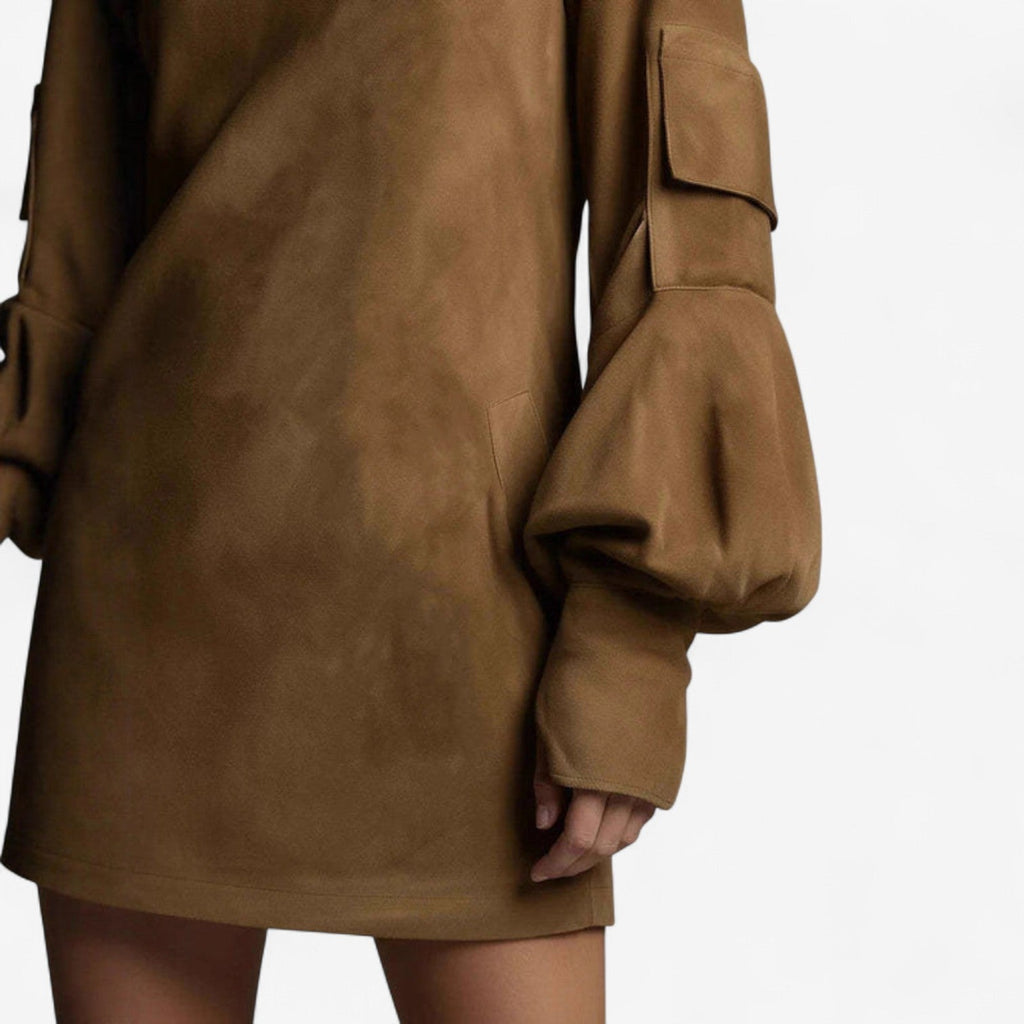 Tania™ Mini Sukienka z Wysokim Kołnierzykiem