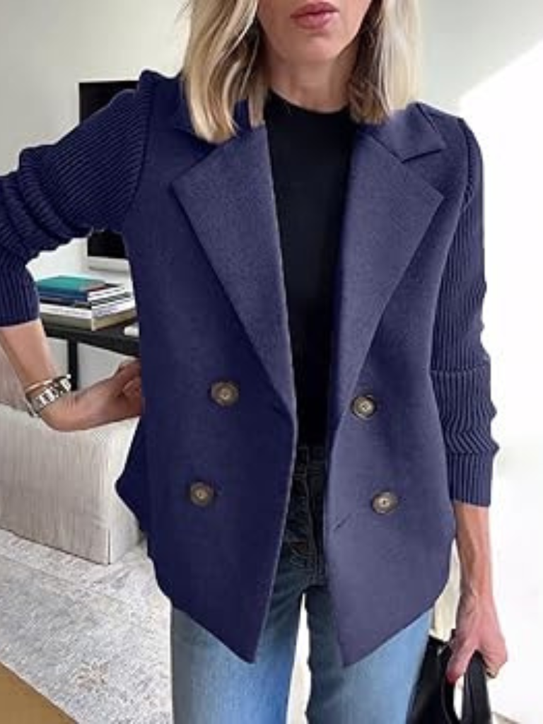 Eva Sweater Blazer - Elegancki Żakiet Dzianinowy