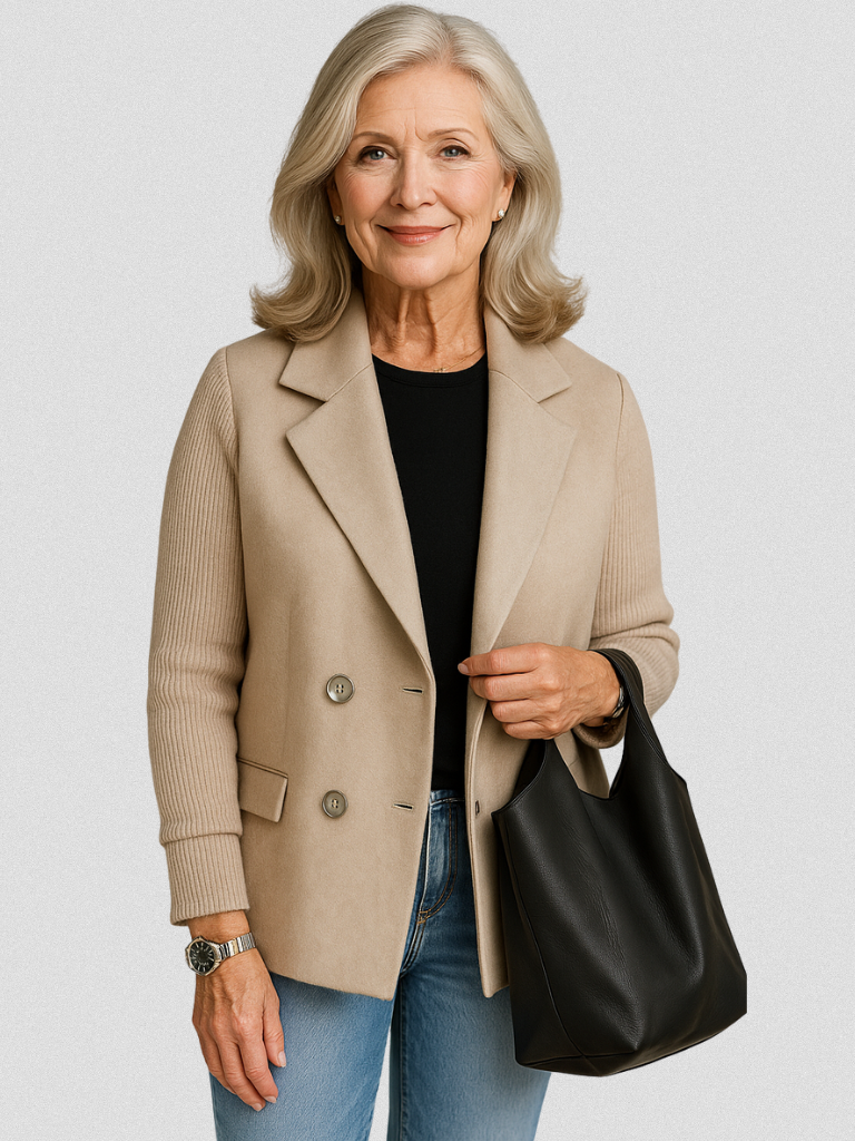 Eva Sweater Blazer - Elegancki Żakiet Dzianinowy