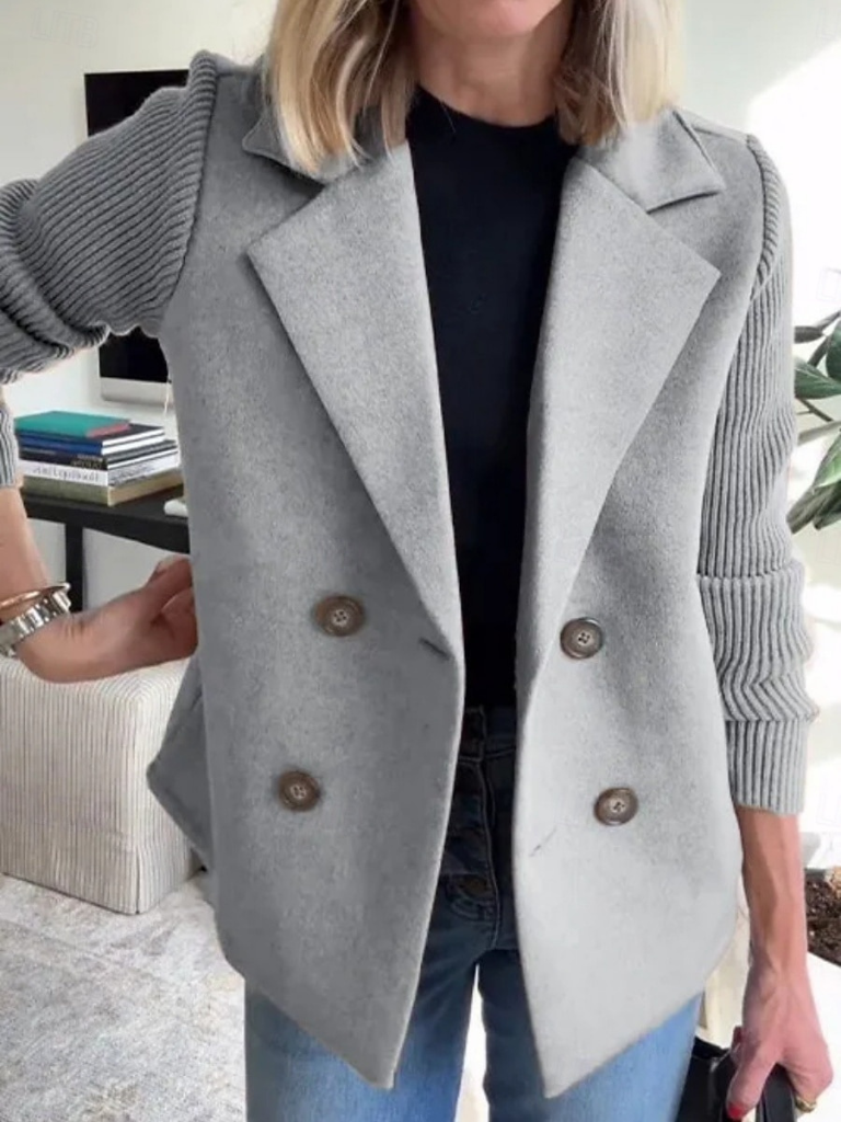 Eva Sweater Blazer - Elegancki Żakiet Dzianinowy