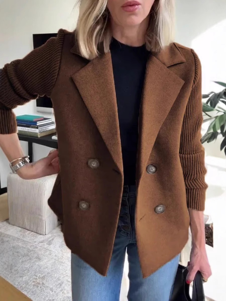 Eva Sweater Blazer - Elegancki Żakiet Dzianinowy