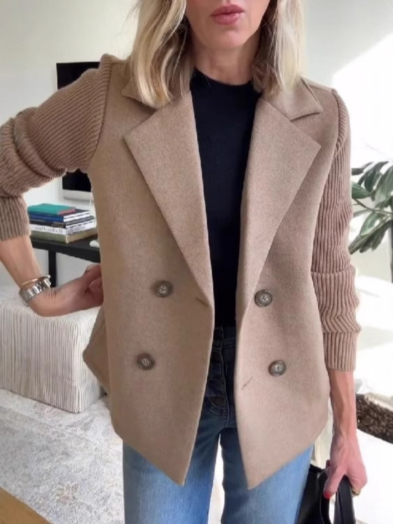 Eva Sweater Blazer - Elegancki Żakiet Dzianinowy